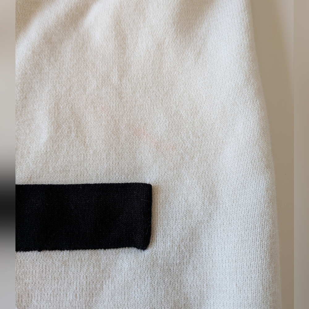 Zara Knit Cream Black Contrast Pearl Button Cardigan Sweater Medium - Picture 5 of 11